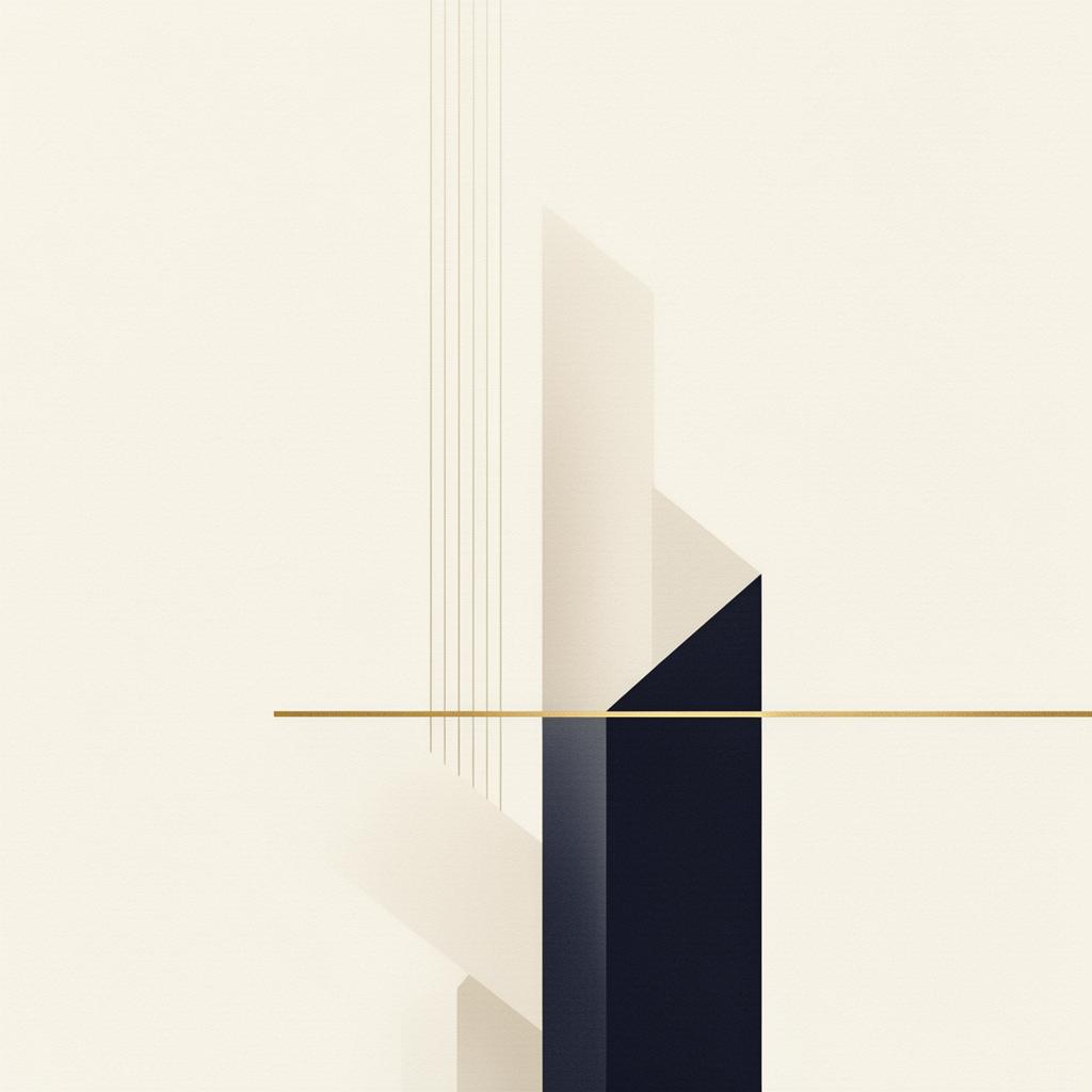 Abstract architectural illustration evoking elevation and grounding